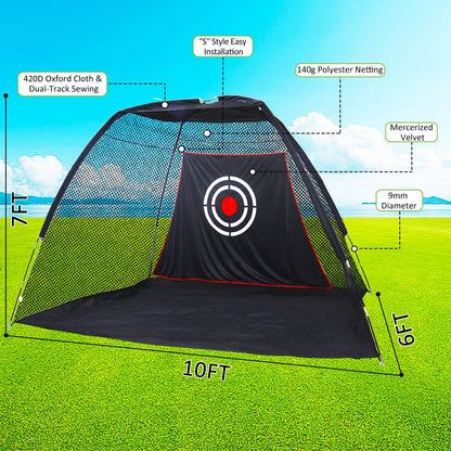 Golf Hitting Net - Including Real Balls/Turf Mat/Tees/Hat/Target/Bag: Gift for Mens Golf Lovers - Indoor Outdoor Garage Use