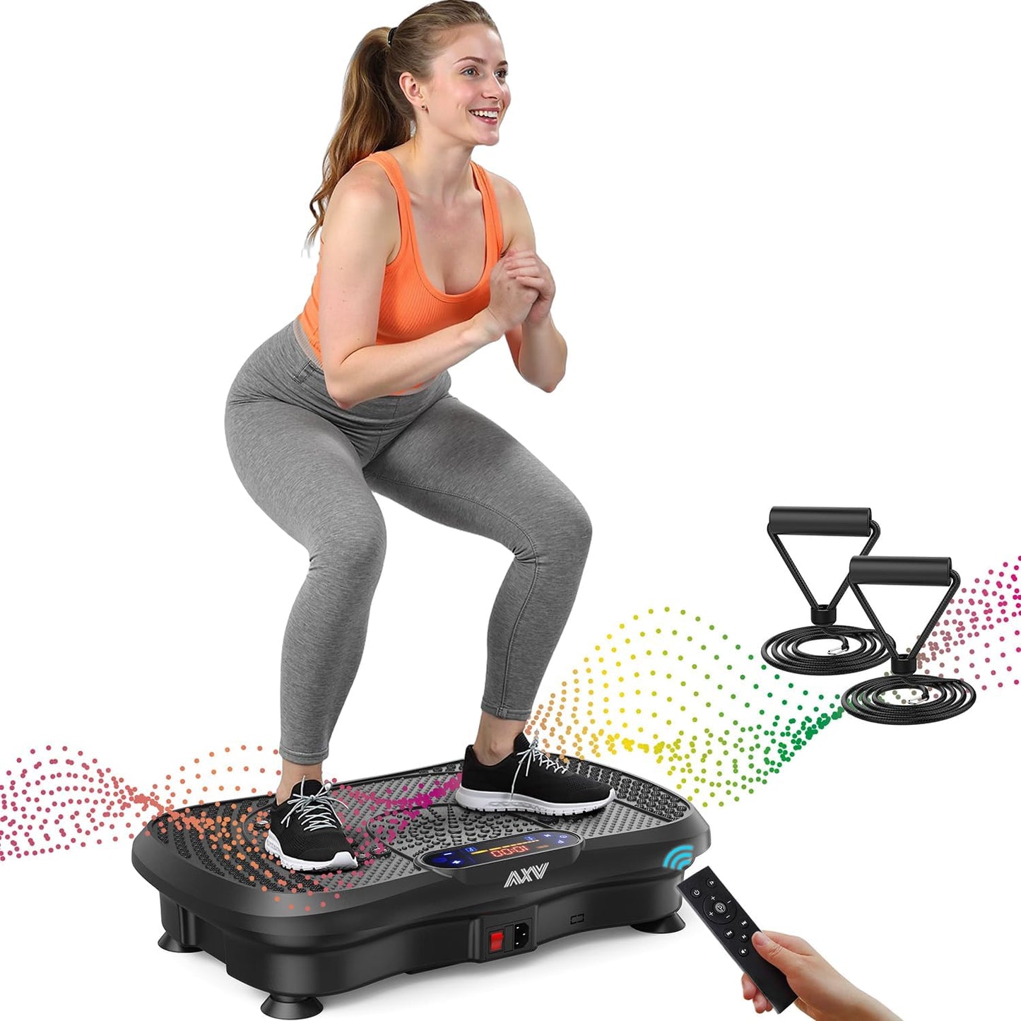 Vibration Plate Fitness Platform Exercise Machine Vibrating Lymphatic Drainage Shaking Full Body Shaker Workout Vibrate Stand Shake Board Sport Gym for Weight Loss Fat Burner for Women Men