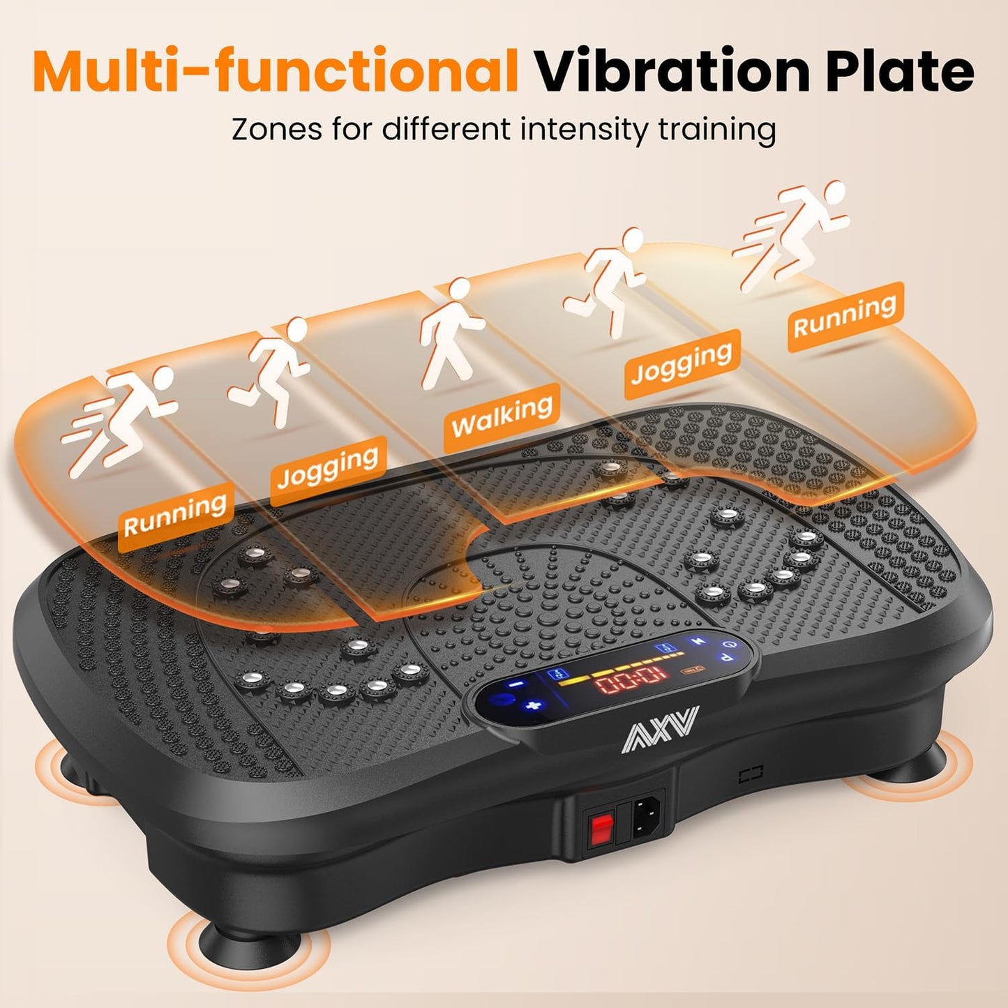 Vibration Plate Fitness Platform Exercise Machine Vibrating Lymphatic Drainage Shaking Full Body Shaker Workout Vibrate Stand Shake Board Sport Gym for Weight Loss Fat Burner for Women Men