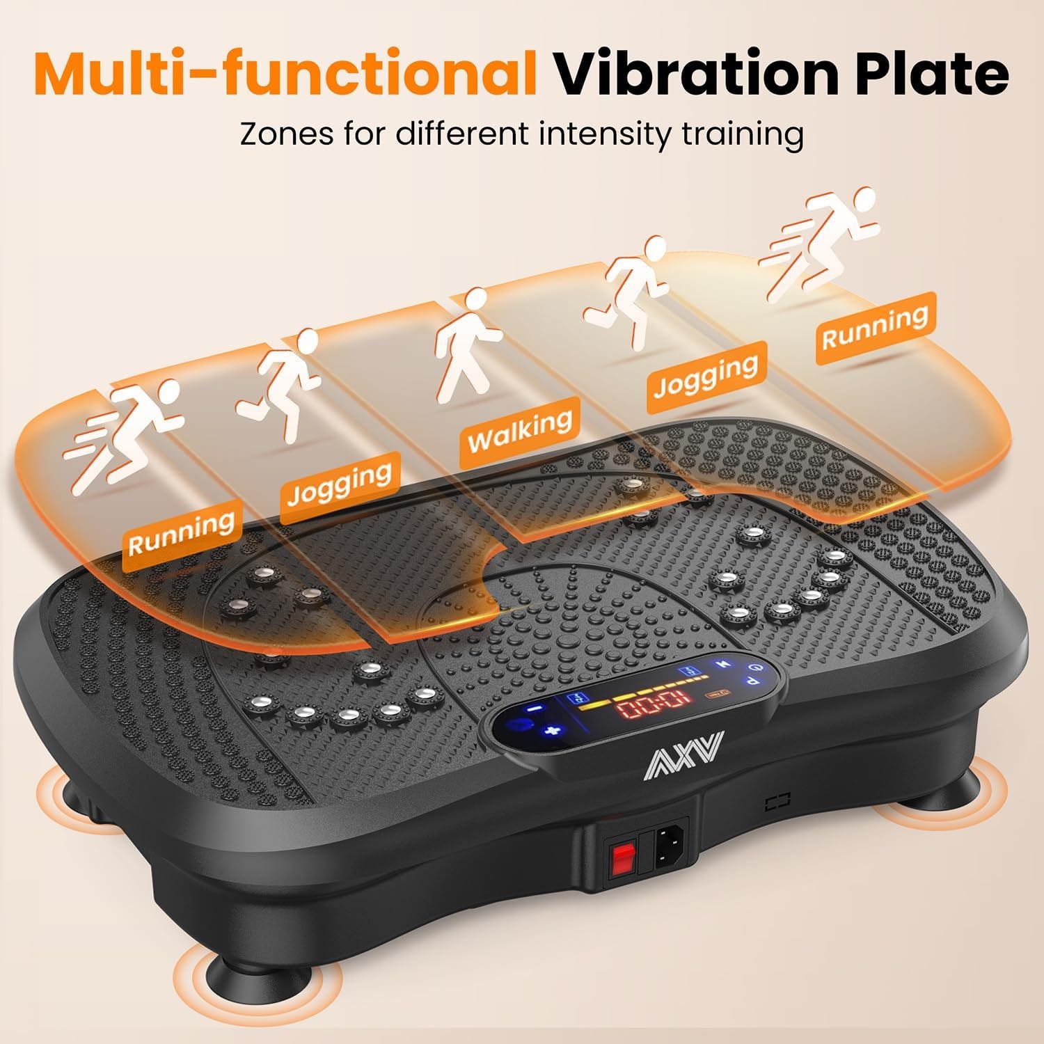 Vibration Plate Fitness Platform Exercise Machine Vibrating Lymphatic Drainage Shaking Full Body Shaker Workout Vibrate Stand Shake Board Sport Gym for Weight Loss Fat Burner for Women Men