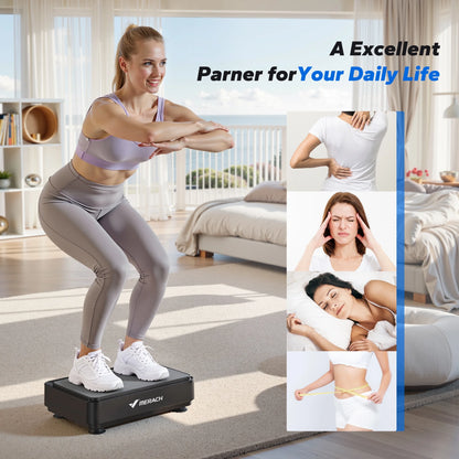 Vibration Plate Exercise Machine Mini for Lymphatic Drainage Whole Body Shaker Weight Loss for Women Men Seniors