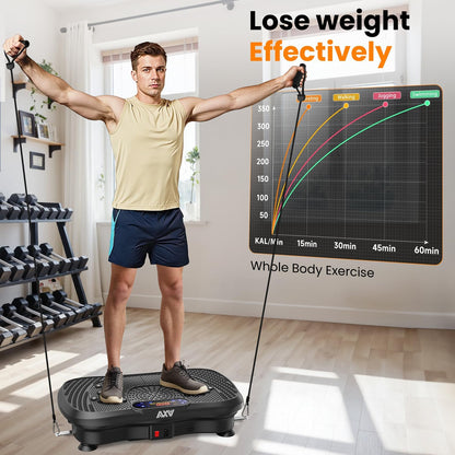 Vibration Plate Fitness Platform Exercise Machine Vibrating Lymphatic Drainage Shaking Full Body Shaker Workout Vibrate Stand Shake Board Sport Gym for Weight Loss Fat Burner for Women Men