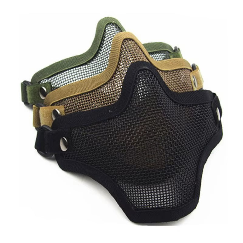 1 Pcs Outdoor Hunting Combat Metal Mesh Camouflage Protection Tactical Airsoft Mask Sports Safety Tactical Gear 3 Colours