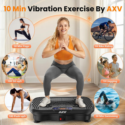 Vibration Plate Fitness Platform Exercise Machine Vibrating Lymphatic Drainage Shaking Full Body Shaker Workout Vibrate Stand Shake Board Sport Gym for Weight Loss Fat Burner for Women Men